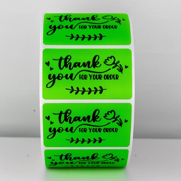💖 Thank You For Your Order Stickers | Pack of 100 | 2x1 Inch | Small Business - Picture 2 of 11